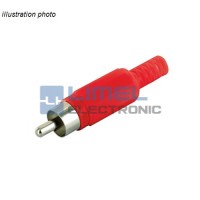 Cinch RCA Zástrčka červená PVC na kábel